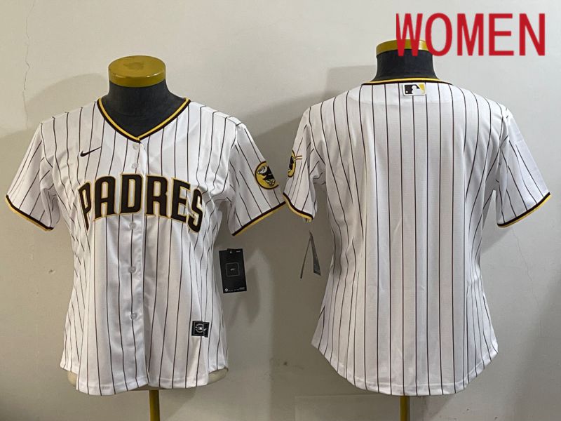 Women San Diego Padres Blank White Stripe Game 2024 Nike MLB Jersey style 11201